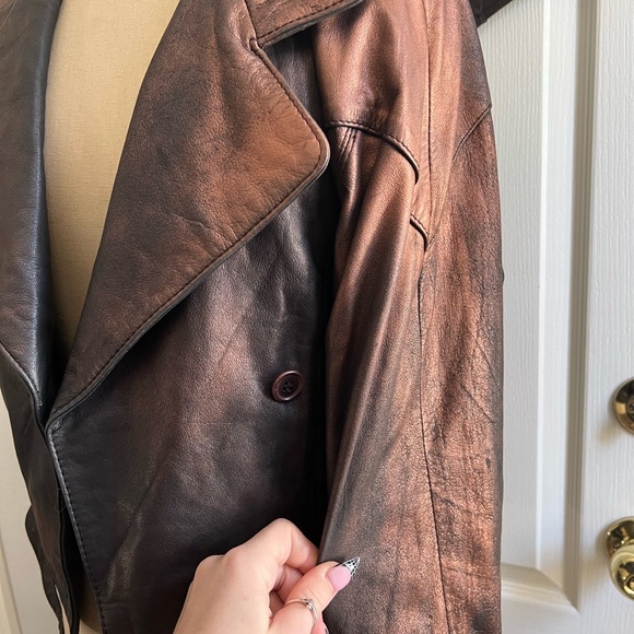 Vintage painted leather jacket - Picture 2 of 5